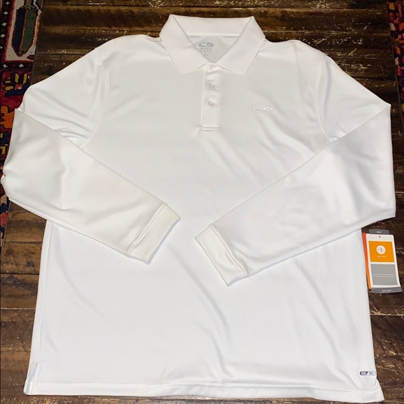 Champion Golf White Long Sleeve Polo Shirt - Picture 1 of 6